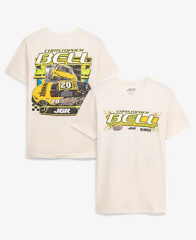 Joe Gibbs Racing Team Collection Men's Cream Christopher Bell 20 DeWalt/Interstate T-Shirt