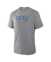 Fanatics Men's Heather Gray Chicago Cubs Play Tribute Tri-Blend T-Shirt
