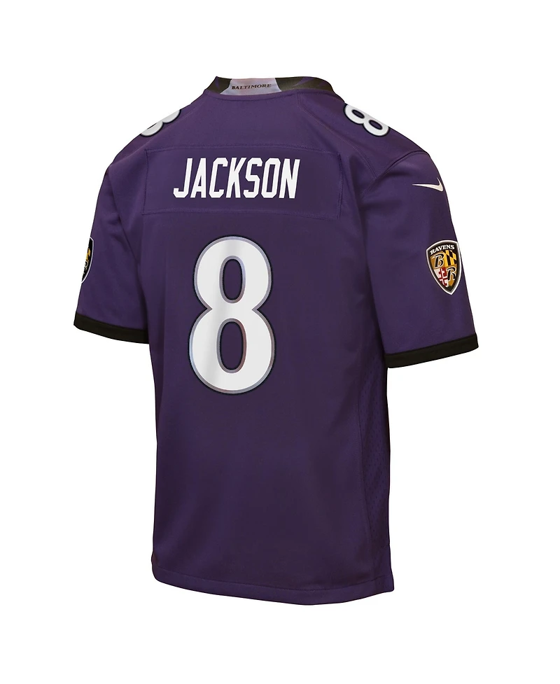 Nike Big Boys and Girls Lamar Jackson Purple Baltimore Ravens Team Game Jersey