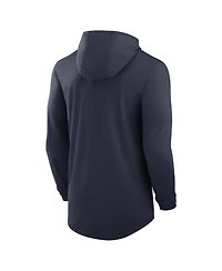 Jordan Men's Navy Michigan Wolverines Primetime Arch Tri-Blend Dri-fit Long Sleeve Hooded T-Shirt