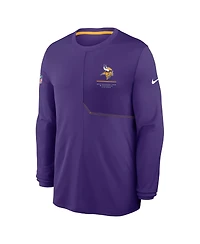 Nike Men's Purple Minnesota Vikings Sideline Coaches Uv Dri-fit Long Sleeve Shirt