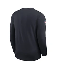 Nike Men's Navy Houston Texans Sideline Coaches Uv Dri-fit Long Sleeve Shirt