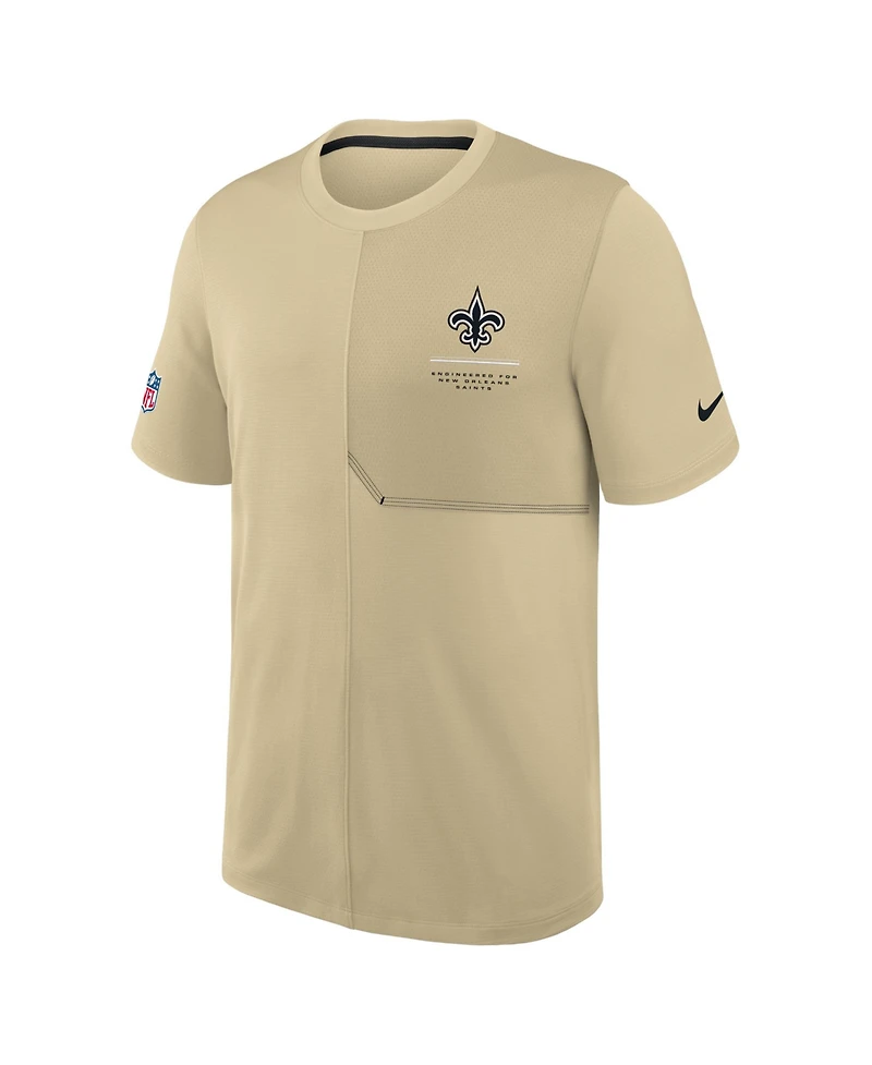 Nike Men's Gold New Orleans Saints Sideline Uv Dri-fit Coaches Shirt