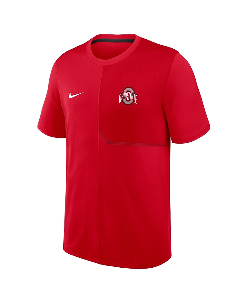 Nike Men's Scarlet Ohio State Buckeyes 2026 Sideline Uv Dri-fit Coaches Shirt