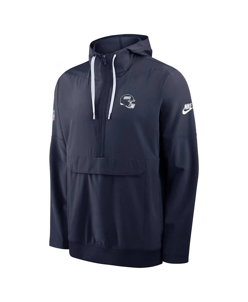 Nike Men's Navy New York Giants Alt Anorak Half-Zip Hooded Jacket