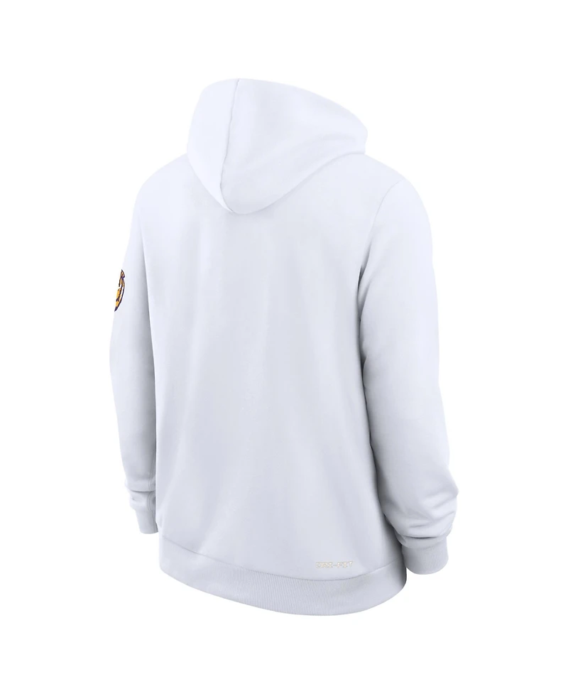 Nike Men's White Lsu Tigers 2026 Sideline Standard Issue Dri-fit Hoodie