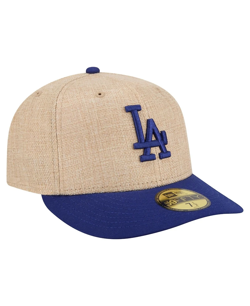 New Era Men's Natural/Royal Los Angeles Dodgers Twine 59FIFTY Fitted Hat