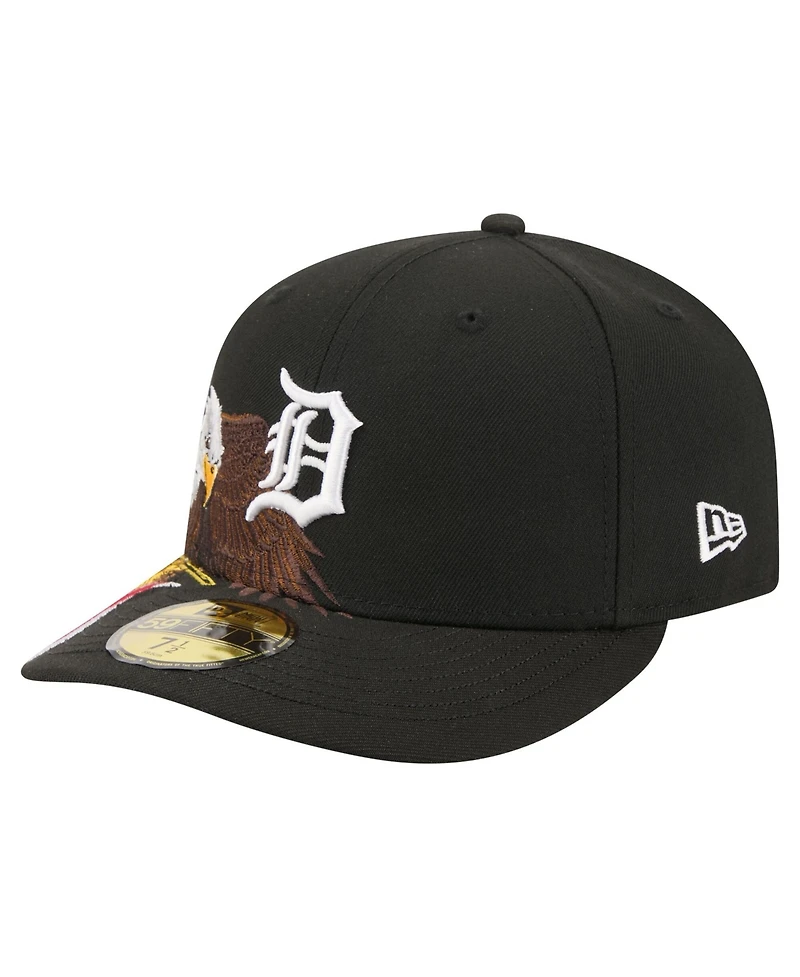 New Era Men's Black Detroit Tigers Americana Bald Eagle Pre-Curved 59FIFTY Fitted Hat