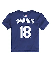 Nike Toddler Yoshinobu Yamamoto Royal Los Angeles Dodgers Name & Number T-Shirt