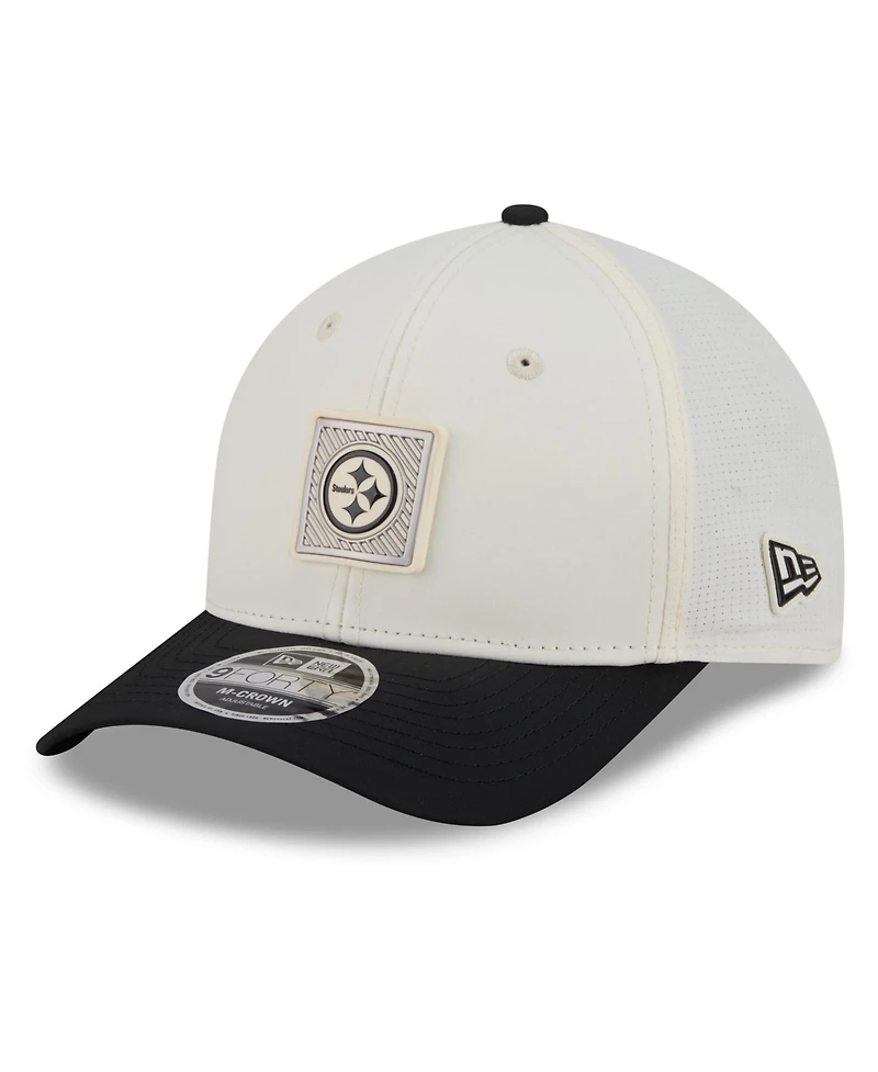 New Era Men's Cream/Black Pittsburgh Steelers 2026 Nfl Training Camp 9FORTY Adjustable Hat