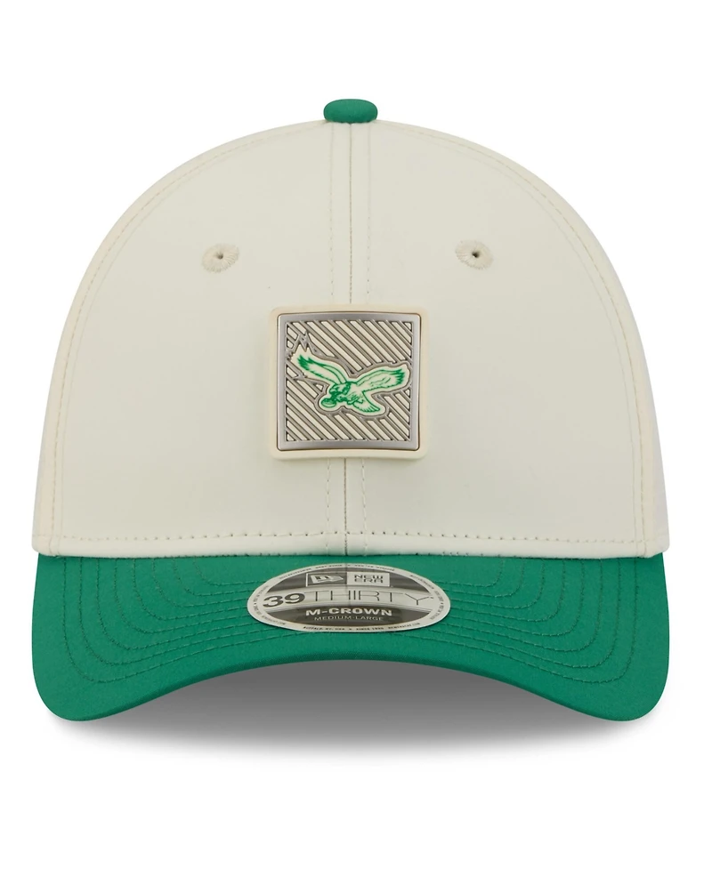 New Era Men's Cream/Kelly Green Philadelphia Eagles 2026 Nfl Training Camp 39THIRTY Flex Hat
