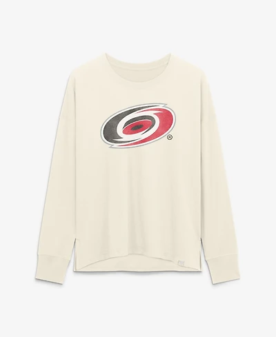 Fanatics Women's Cream Carolina Hurricanes Distressed Logo Long Sleeve T-Shirt