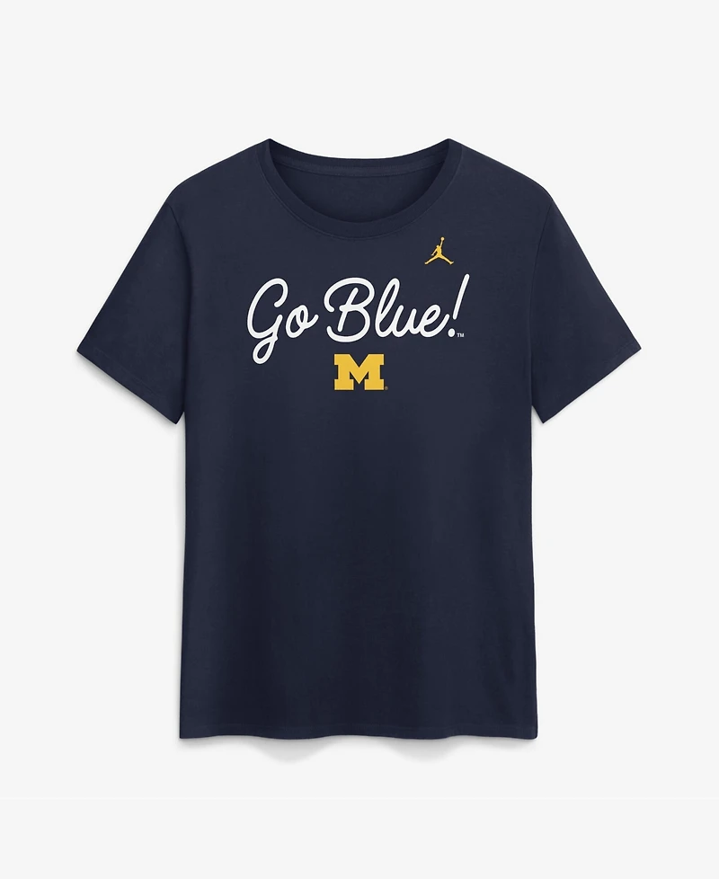 Jordan Women's Navy Michigan Wolverines Script Mantra Logo T-Shirt
