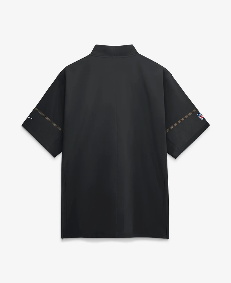 Nike Men's Black San Francisco 49ers Sideline Short Sleeve Quarter-Zip Coaches Jacket