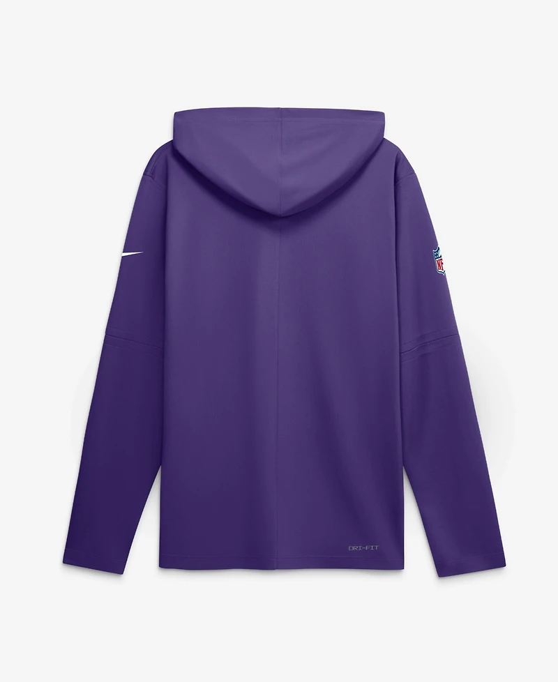 Nike Men's Minnesota Vikings Sideline Lightweight Long Sleeve Hooded Dri-fit T-Shirt