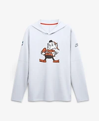 Nike Men's White Cleveland Browns Sideline Dri-fit Long Sleeve Hooded T-Shirt