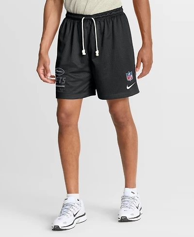 Nike Men's Black/Platinum New York Jets Sideline Standard Issue Dri-fit Reversible Shorts