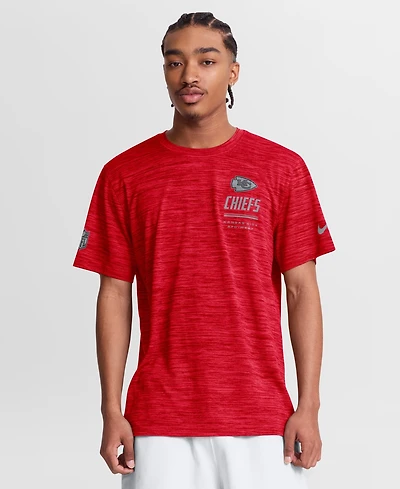 Nike Men's Red Kansas City Chiefs Sideline Double Covered Dri-fit Velocity T-Shirt