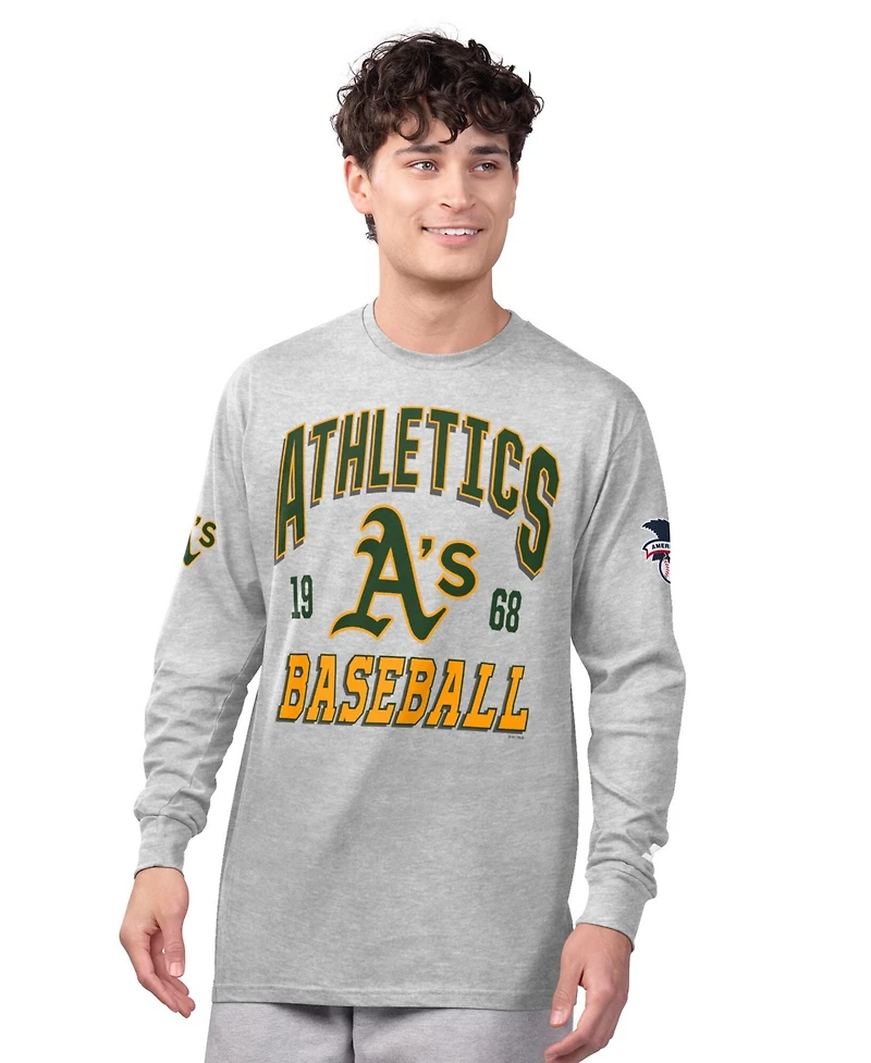 Starter Men's Heather Gray/Green Athletics Two-Pack Long Sleeve Short T-Shirt Set