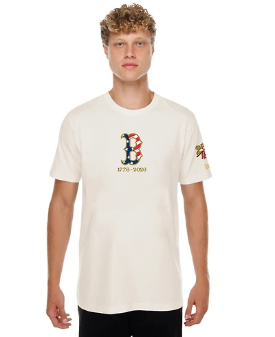 New Era Men's Cream Boston Red Sox 250th Fourth of July T-Shirt
