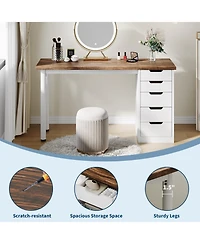 gaomon Modern 5 Drawer Home Office Desk - Spacious Writing Table with Ample Storage, Sturdy and Stylish Design, Easy to Assemble