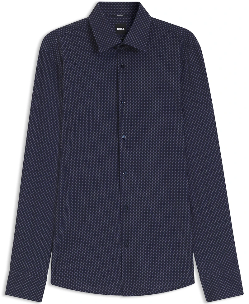 Boss by Hugo Men's Printed Performance-Stretch Fabric Slim-Fit Dress Shirt