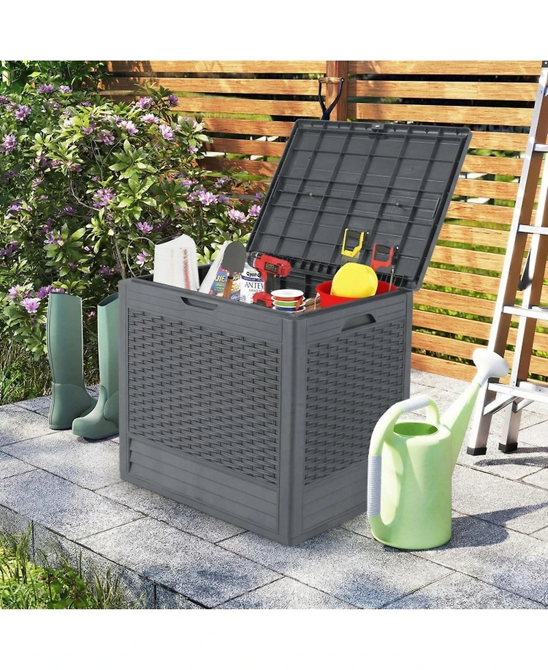Gouun 25 Gallon Outdoor Storage Deck Box with Lockable Lid