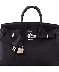 Pre-Owned HERMES Birkin 25 Handbag Togo with Palladium Hardware