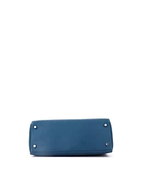Pre-Owned HERMES Kelly 28 Handbag Blue Epsom with Palladium Hardware