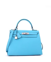 Pre-Owned HERMES Kelly 28 Handbag Epsom with Palladium Hardware