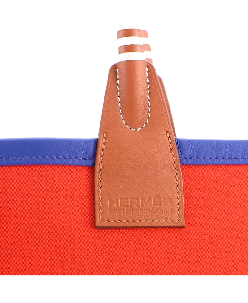 Pre-Owned HERMES 25 Sac Steeple Tote Toile with Leather