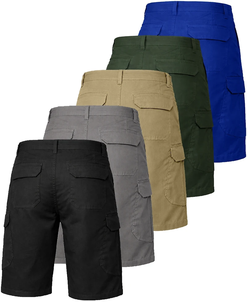 Blu Rock Men's Cotton Flex Stretch Cargo Shorts, 5-Pack