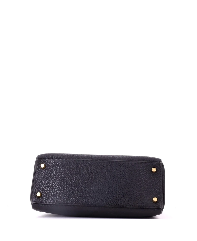 Pre-Owned HERMES Kelly 28 Handbag Black Togo with Gold Hardware