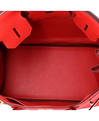 Pre-Owned HERMES Birkin 30 Handbag Red Clemence with Gold Hardware
