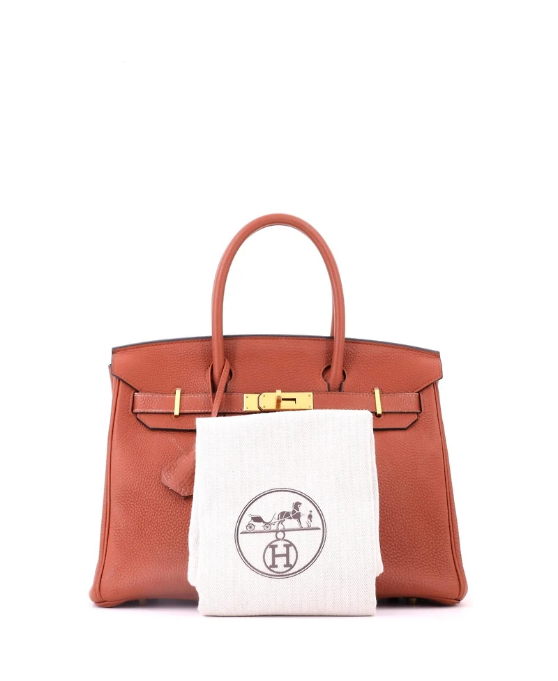 Pre-Owned HERMES Birkin 30 Handbag Brown Togo with Gold Hardware
