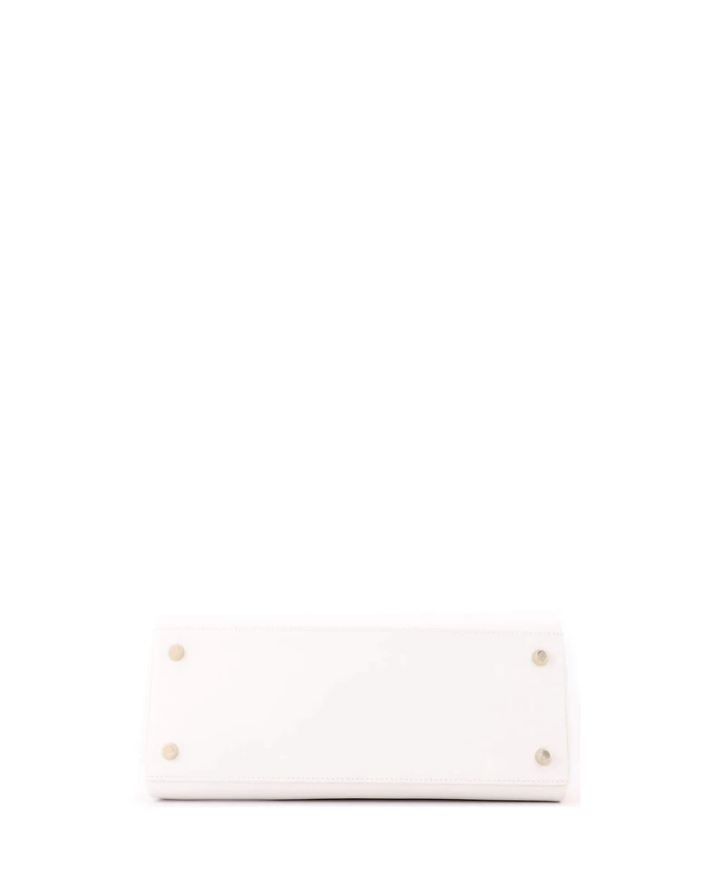 Pre-Owned HERMES Kelly 28 Handbag White Evercolor with Gold Hardware