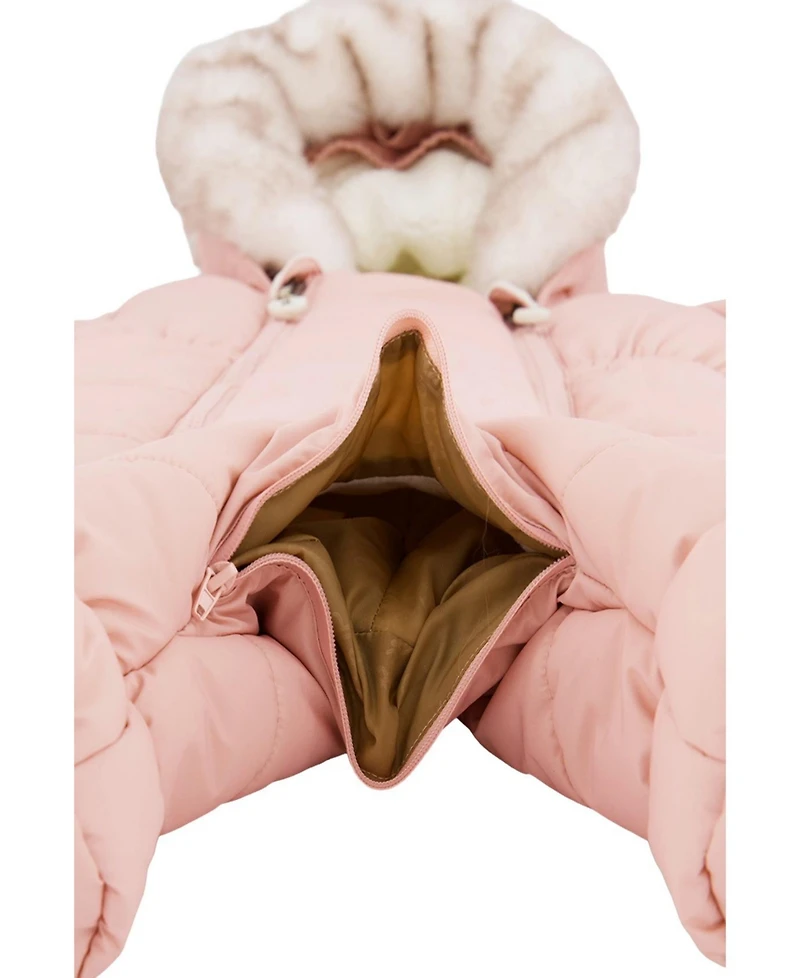 Deux par Baby Girl 3M - 18M One Piece Snowsuit for Car Seats