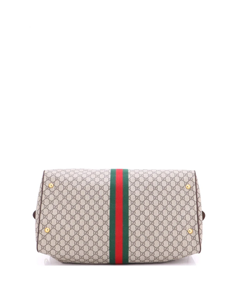 Pre-Owned Gucci Large Ophidia Carry On Duffle Bag Gg Coated Canvas