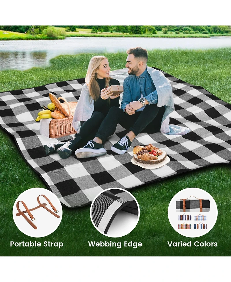 Aofar Picnic Blanket Waterproof Foldable Beach Outdoor Camping Park