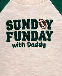 Baby Essentials Boys' Sunday Funday with Daddy Bodysuit, Jogger Pants, Socks and Hat, 4-Piece Set