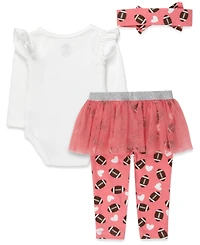 Baby Essentials Girls' Sundays are for Football with Daddy Bodysuit, Leggings and Headband, 3-Piece Set