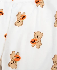 Baby Essentials Boys' My First Halloween Bear Bodysuit, Jogger Pants, Socks and Hat, 4-Piece Set