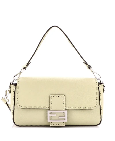 Pre-Owned Fendi Medium Selleria Baguette Nm Bag Leather