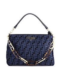 Pre-Owned Fendi O'Lock Zip Shoulder Bag Zucca Chenille
