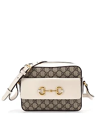 Pre-Owned Gucci Small Horsebit 1955 Flap Pocket Camera Bag Gg Coated Canvas and Leather