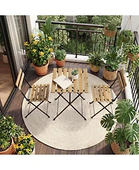 homfan Bistro Table and Chairs Set of 2, 3-Pieces Patio Bistro Set, Folding Design, No Assembly Need, Outdoor/Indoor Outdoor Patio Furniture Set