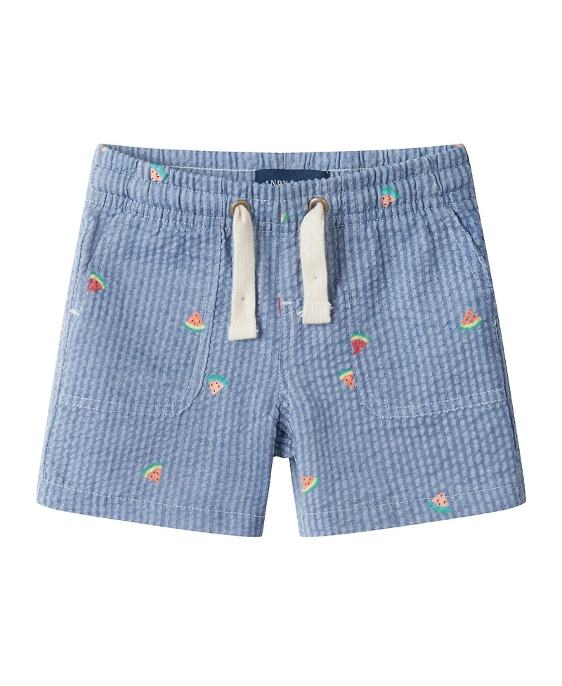 Andy & Evan Boys 9-12M, 18-24M Watermelon Stripe Buttondown and Short Set