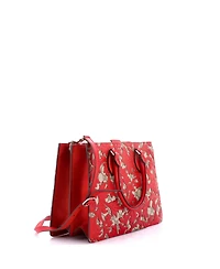 Pre-Owned Gucci Medium Convertible Gusset Tote Arabesque Gg Coated Canvas with Leather