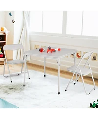 homfan Kids Folding Table and Chair Set, 23.8 Inch Upholstered Childrens Activity Table with Metal Frame for Playroom