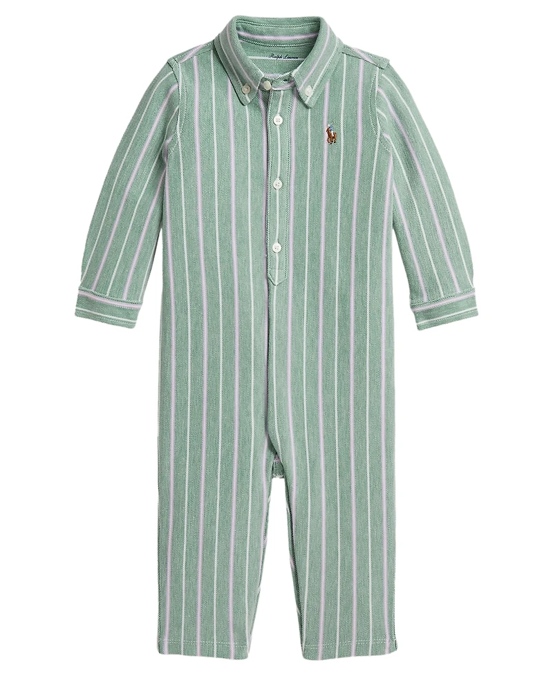 Polo Ralph Lauren Baby Boys' Striped Knit Oxford Coverall